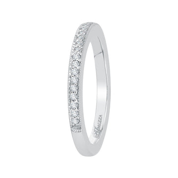 Round Diamond Wedding Band in 14K White Gold